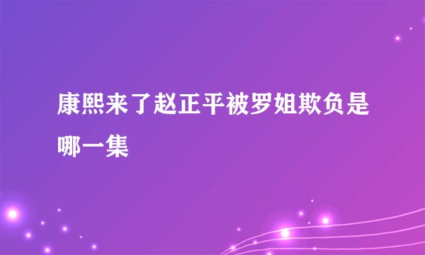 康熙来了赵正平被罗姐欺负是哪一集