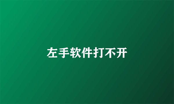 左手软件打不开