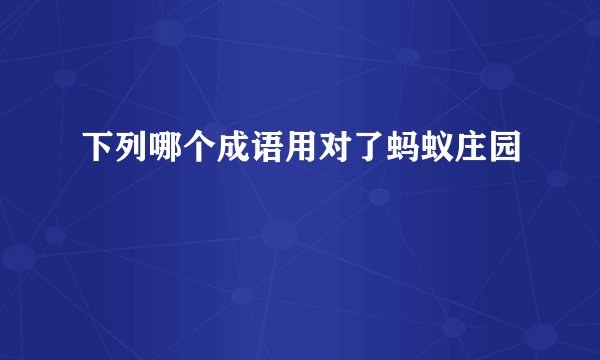 下列哪个成语用对了蚂蚁庄园
