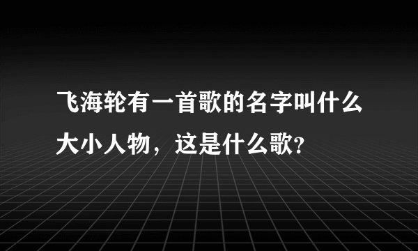 飞海轮有一首歌的名字叫什么大小人物，这是什么歌？