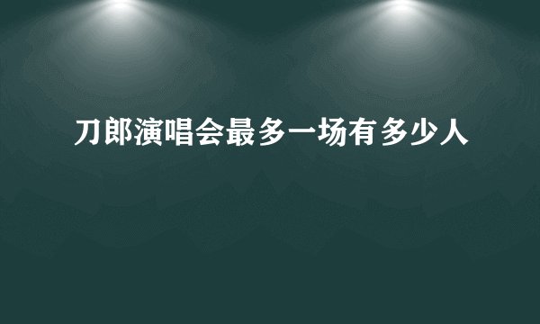 刀郎演唱会最多一场有多少人