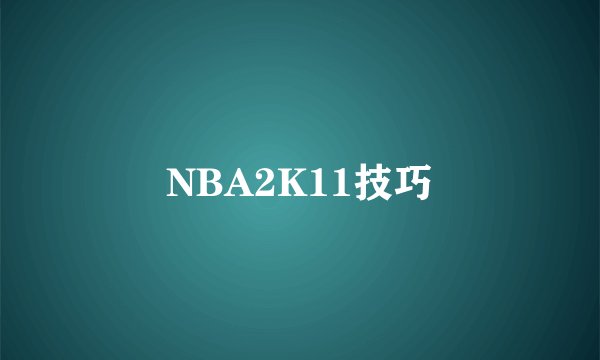NBA2K11技巧
