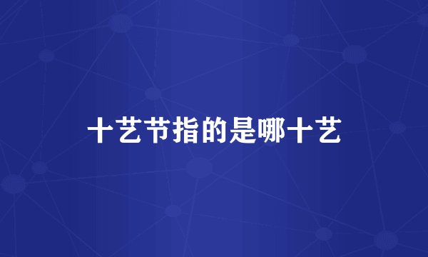 十艺节指的是哪十艺