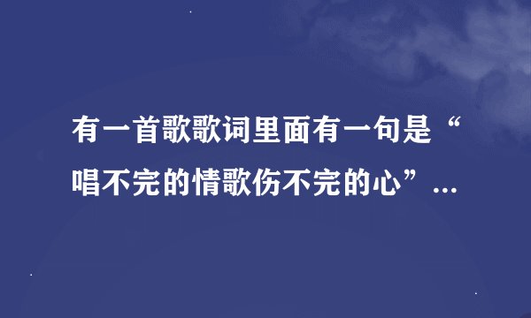 有一首歌歌词里面有一句是“唱不完的情歌伤不完的心”歌名叫什么？