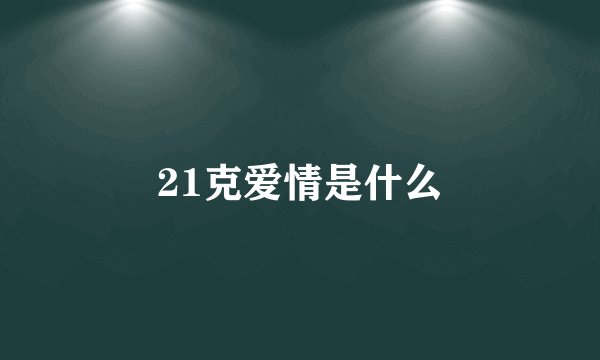 21克爱情是什么