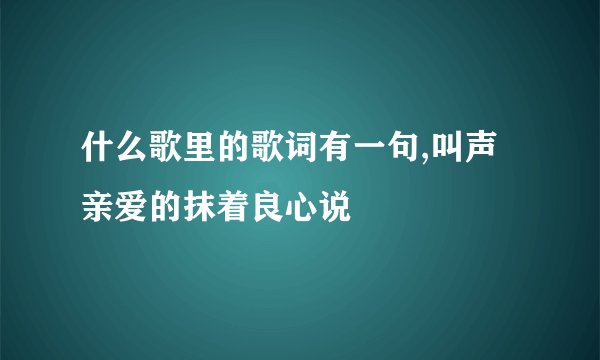 什么歌里的歌词有一句,叫声亲爱的抹着良心说