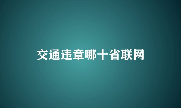 交通违章哪十省联网