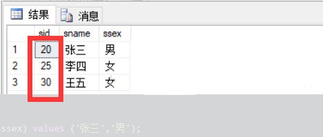 SQL中identity后括号中的值是什么意思？
