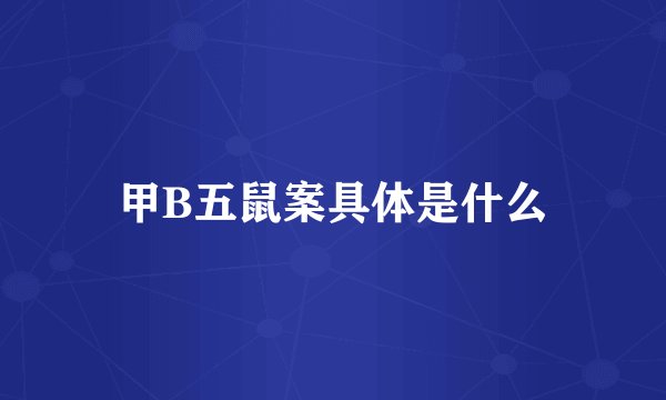 甲B五鼠案具体是什么
