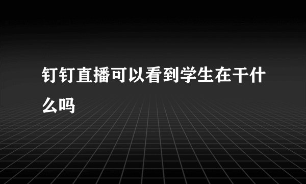 钉钉直播可以看到学生在干什么吗