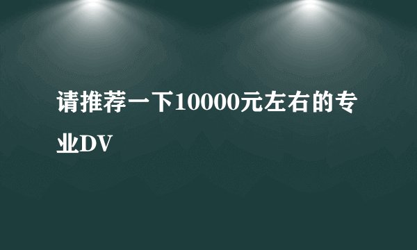 请推荐一下10000元左右的专业DV