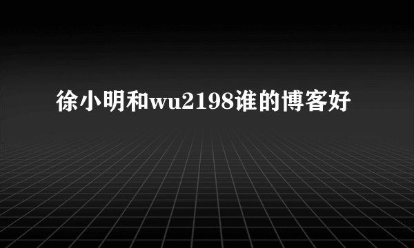 徐小明和wu2198谁的博客好