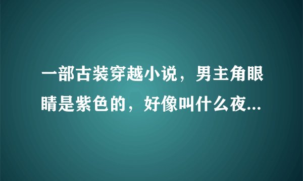 一部古装穿越小说，男主角眼睛是紫色的，好像叫什么夜，女主角有一只白色的宠物，他们后来有两个孩子，...