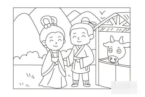 连环画怎么画牛郎织女