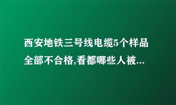 西安地铁三号线电缆5个样品全部不合格,看都哪些人被警察带走了_百度知 ...