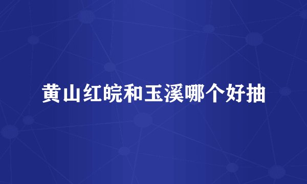 黄山红皖和玉溪哪个好抽
