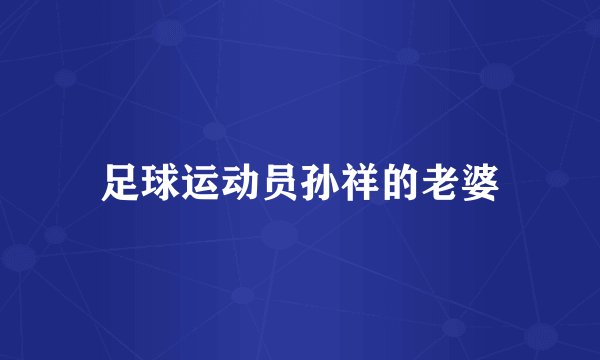 足球运动员孙祥的老婆