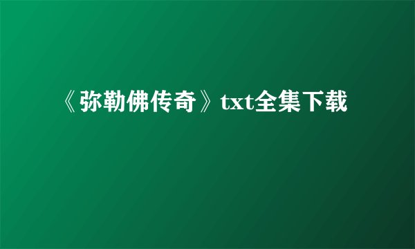 《弥勒佛传奇》txt全集下载