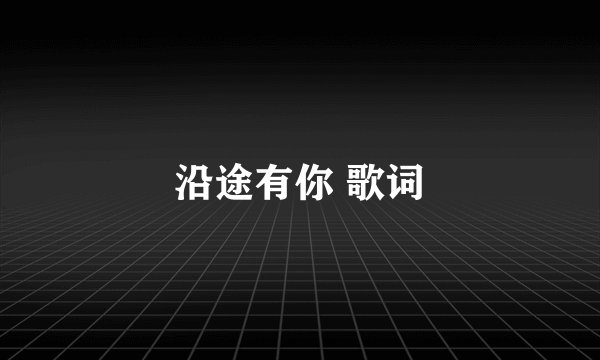 沿途有你 歌词