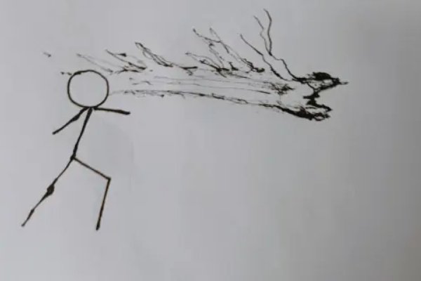 龙元素火柴人怎么画