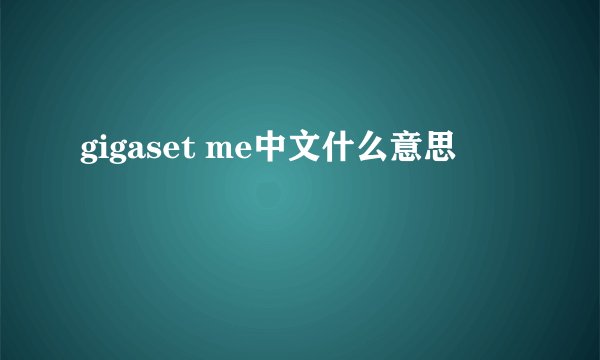 gigaset me中文什么意思