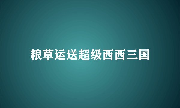 粮草运送超级西西三国