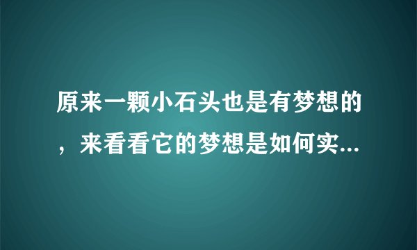原来一颗小石头也是有梦想的，来看看它的梦想是如何实现的……