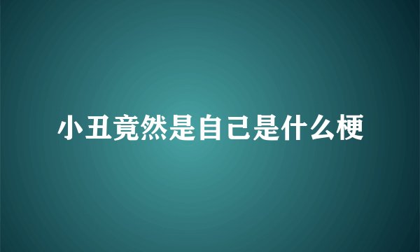 小丑竟然是自己是什么梗
