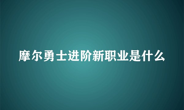 摩尔勇士进阶新职业是什么