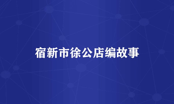 宿新市徐公店编故事