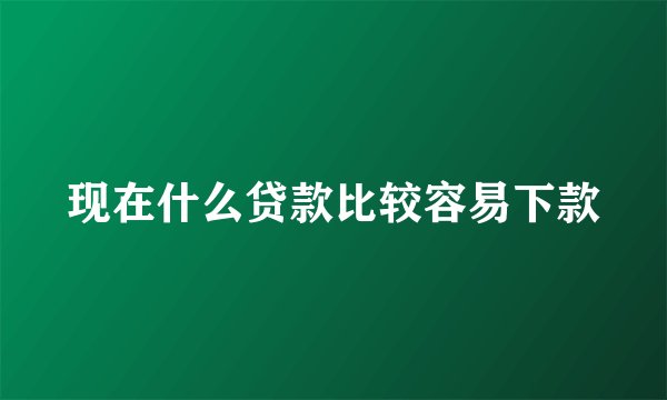 现在什么贷款比较容易下款