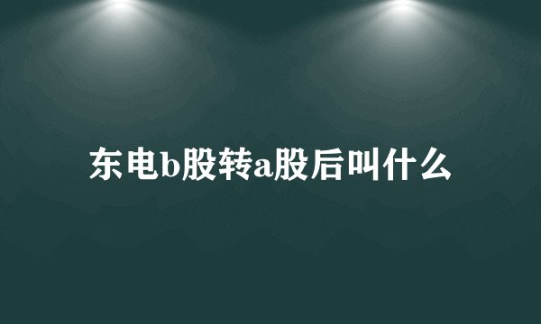 东电b股转a股后叫什么