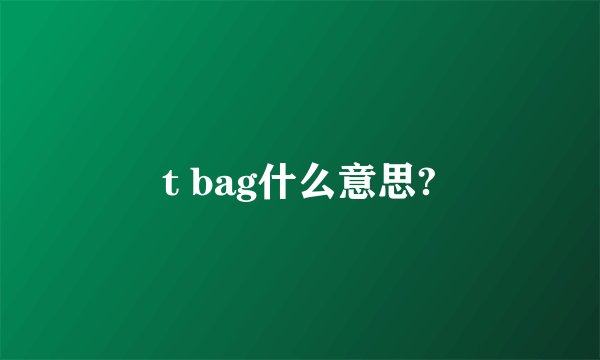 t bag什么意思?