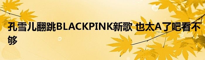 孔雪儿翻跳BLACKPINK新歌也太A了吧看不够