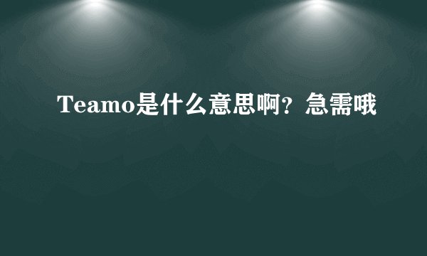 Teamo是什么意思啊？急需哦