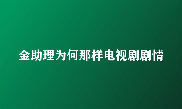 金助理为何那样电视剧剧情