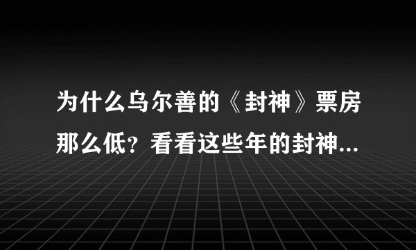 为什么乌尔善的《封神》票房那么低？看看这些年的封神题材电影，才知道它实在太冤了！