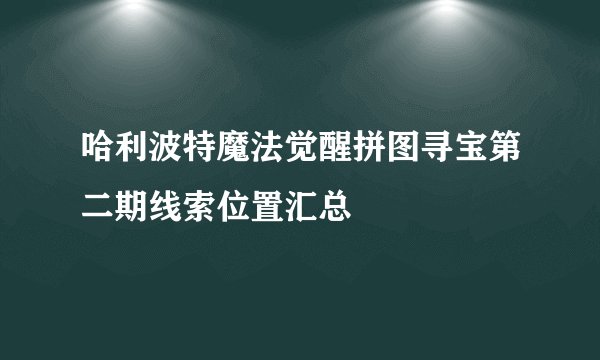 哈利波特魔法觉醒拼图寻宝第二期线索位置汇总