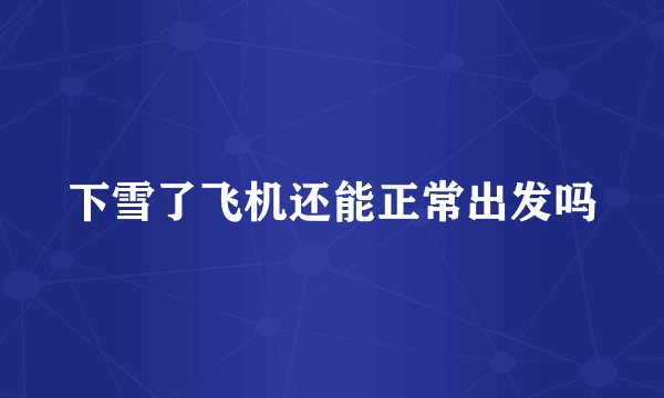 下雪了飞机还能正常出发吗