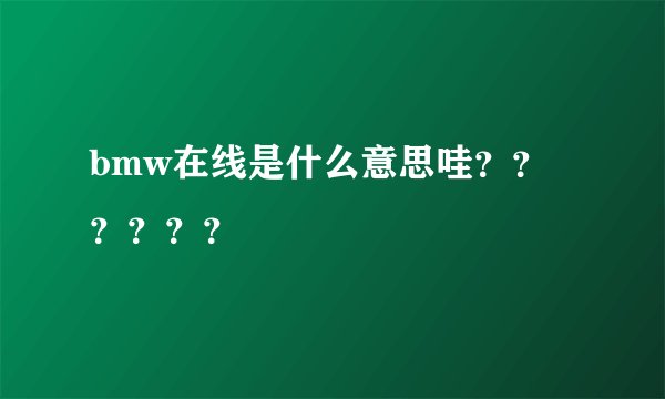 bmw在线是什么意思哇？？？？？？
