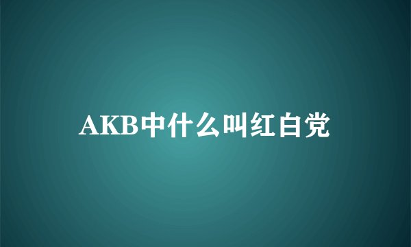 AKB中什么叫红白党