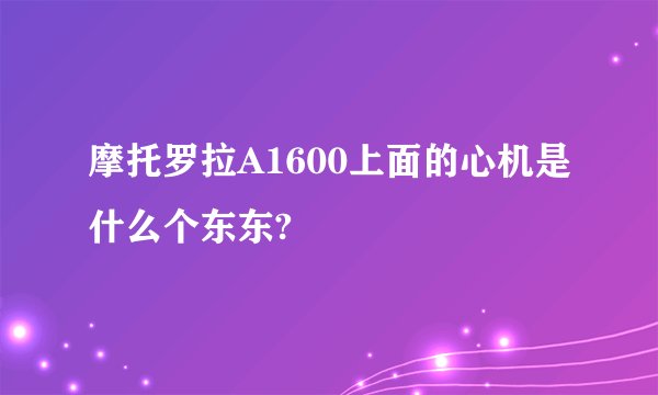 摩托罗拉A1600上面的心机是什么个东东?