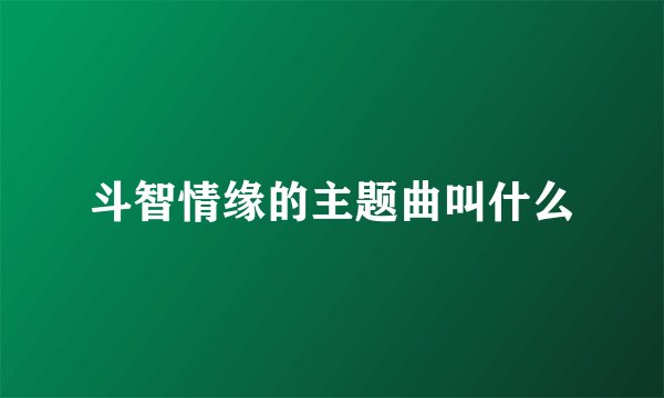 斗智情缘的主题曲叫什么