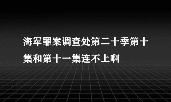 海军罪案调查处第二十季第十集和第十一集连不上啊
