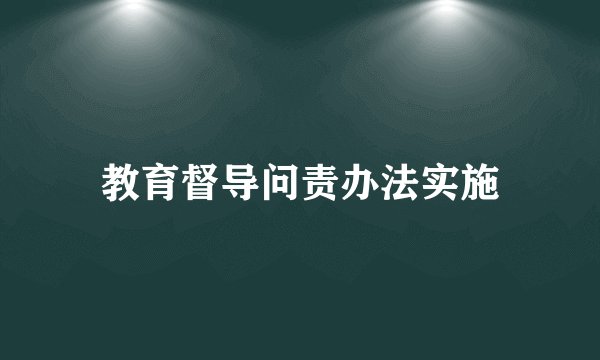 教育督导问责办法实施