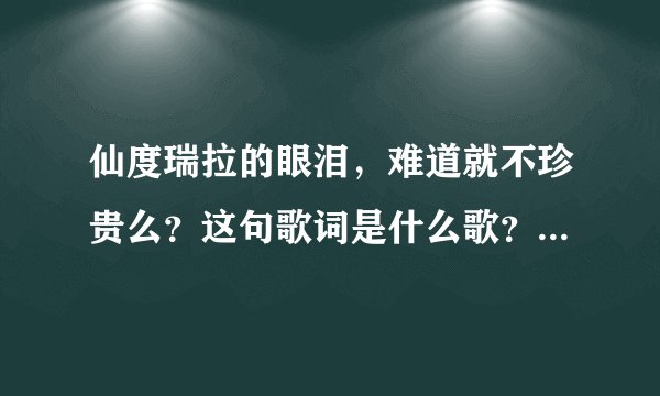 仙度瑞拉的眼泪，难道就不珍贵么？这句歌词是什么歌？要完整的