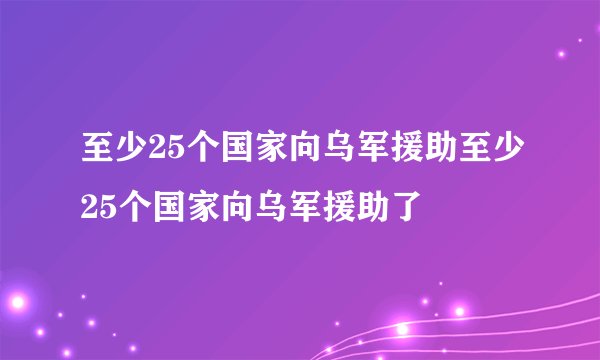 至少25个国家向乌军援助至少25个国家向乌军援助了