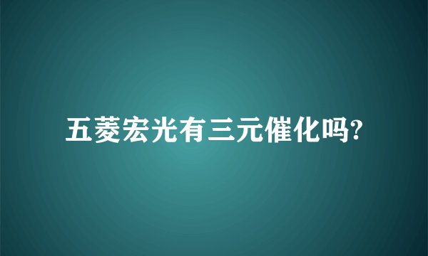 五菱宏光有三元催化吗?