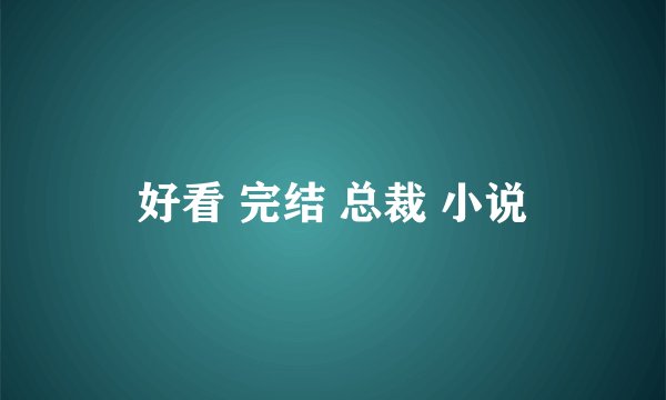 好看 完结 总裁 小说