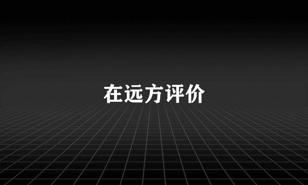 在远方评价